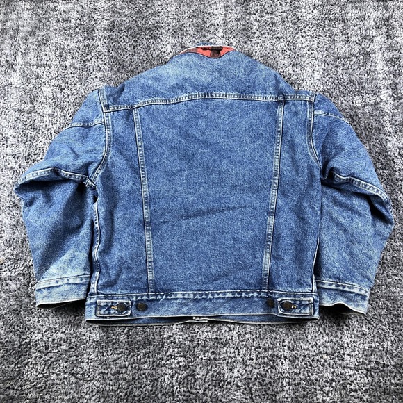 Vintage Levis Jacket Mens Medium Blue Denim Trucker Lined USA 70417-0814 90s - Picture 3 of 9